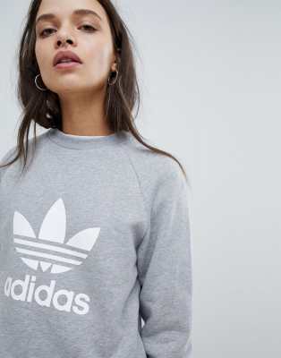 adidas originals trefoil oversized sweatshirt in cream