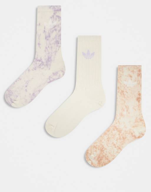 adidas Originals - Trefoil - Pakke med 3 par ferskenfarvede sportssokker med batik