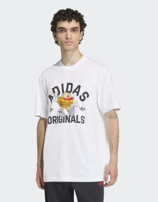 Originals - Trefoil Series - T-Shirt in Weiß mit Figuren-Print Weiß XL