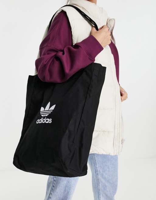 adidas Originals trefoil shopper in black