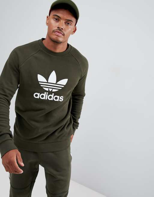 adidas Originals Trefoil Sweat In Green DM7834