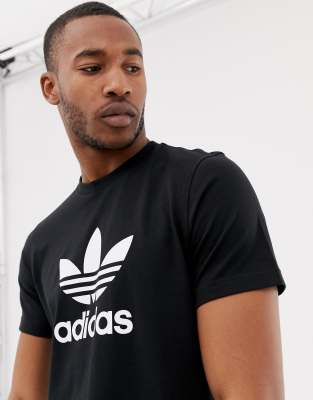 black adidas trefoil t shirt