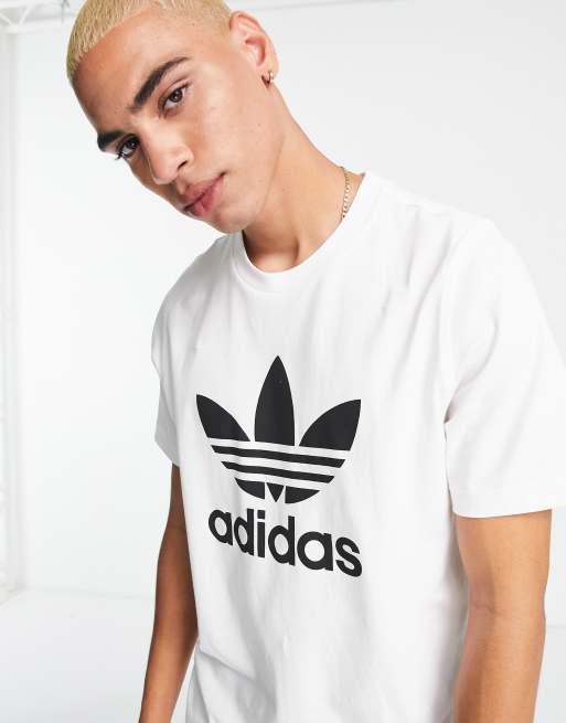 White adidas clearance trefoil t shirt