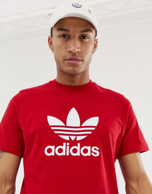 adidas trefoil t shirt red