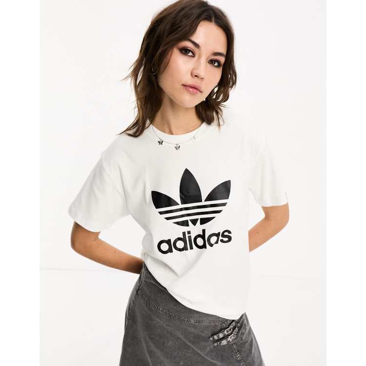 Adidas trefoil tee womens on sale