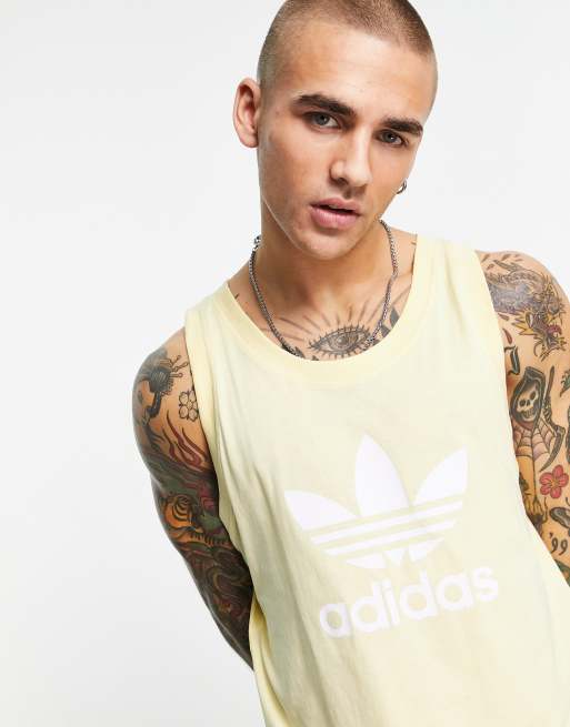 adidas Originals trefoil tank top in yellow