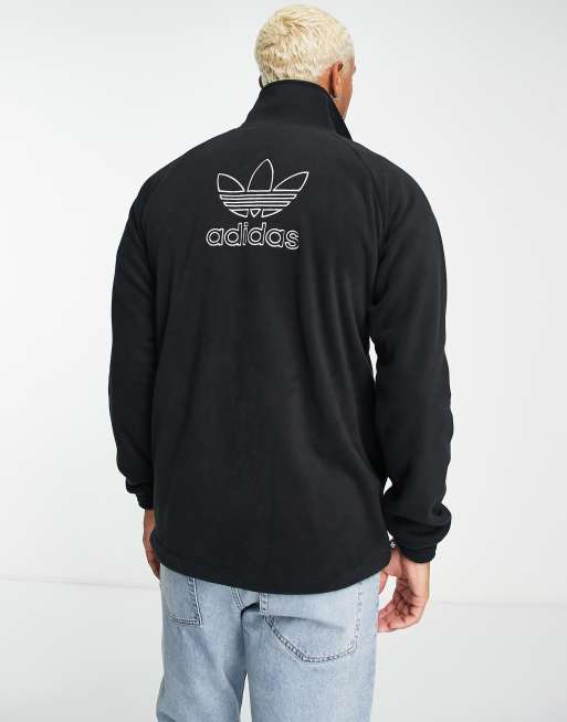 | in Teddy full ASOS Trefoil adidas Originals black fleece zip