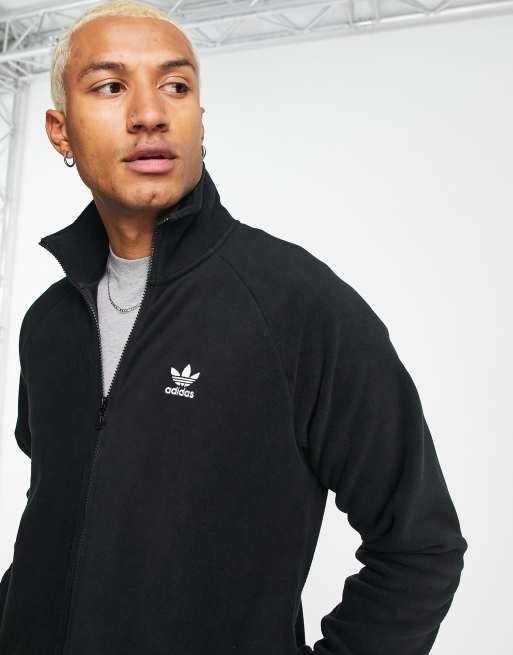 adidas black full Trefoil ASOS in | Teddy fleece Originals zip