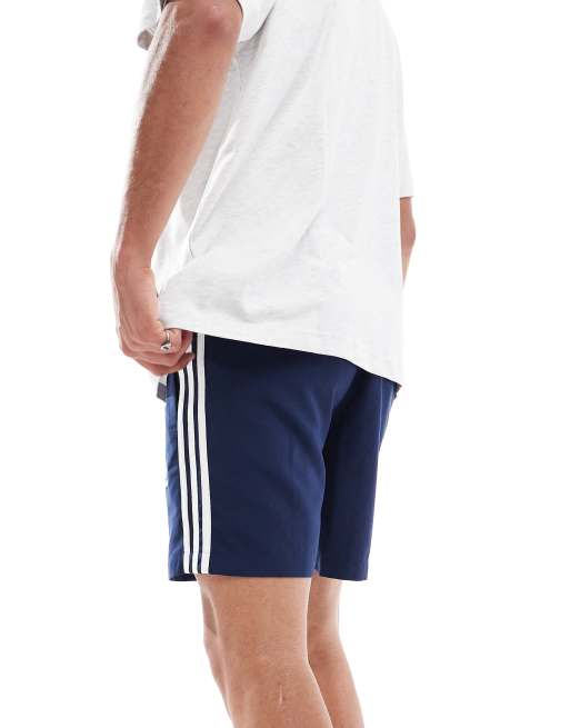 adidas Originals trefoil three stripe swim shorts in navy, 2 of 4