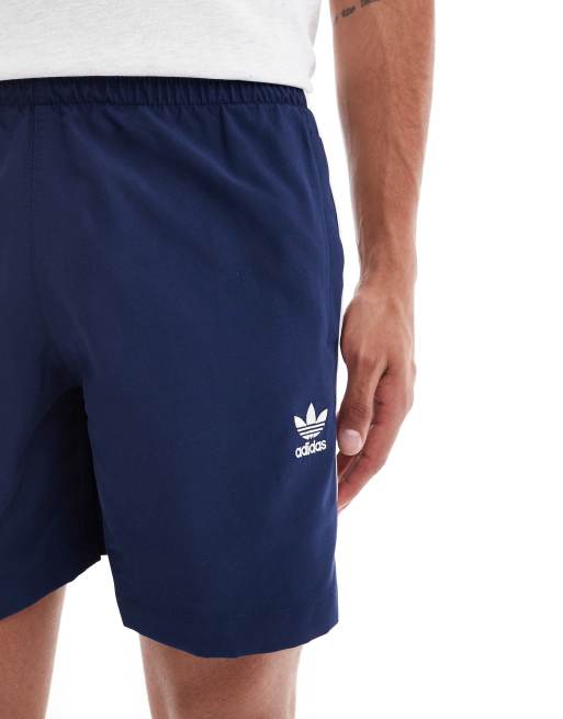 adidas Originals trefoil three stripe swim shorts in navy, 3 of 4