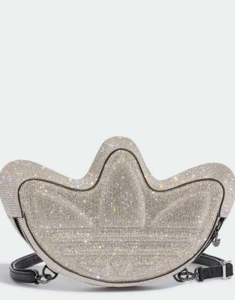 adidas Originals Trefoil torba ze strasami w srebrnym metalicznym kolorze - view 1