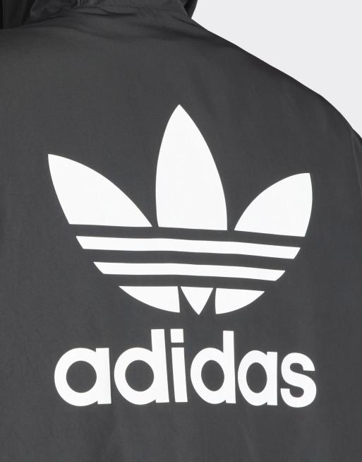 adidas Originals Trefoil windbreaker jacket in black