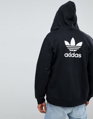 adidas Originals Trefoil zip through hoodie in black DN6016 | ASOS