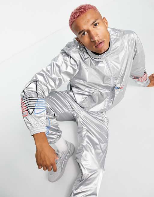 Adidas silver tracksuit top