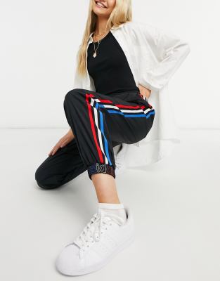 adidas 3 stripe cuffed joggers