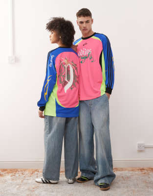 adidas Originals - Trikot in Gelb und Rosa mit Grafik