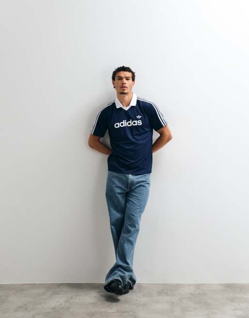 adidas Originals – Trikot in Marineblau mit Nadelstreifen, 2 von 5