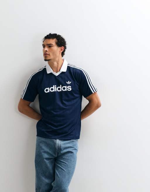 adidas Originals – Trikot in Marineblau mit Nadelstreifen, 5 von 5