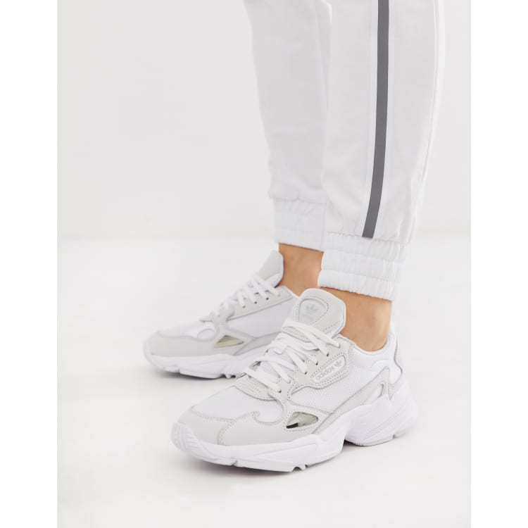 Adidas originals falcon sneakers hot sale in white and navy