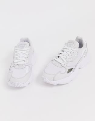 adidas falcon sneakers triple white