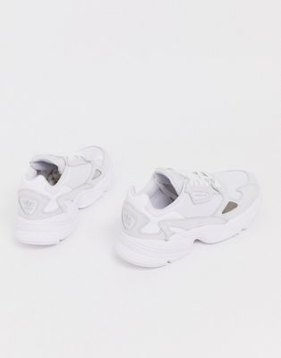 adidas originals triple white falcon sneakers