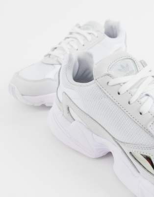 adidas originals triple white falcon trainers