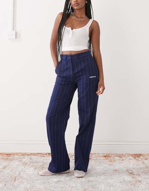 adidas Originals trousers in navy pinstripe - view 1