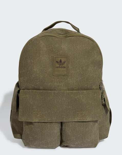adidas Originals tvättad ryggsäck i olive strata - view 1