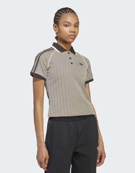 adidas Originals – Tweed – Jasnobrązowa koszulka polo - view 1