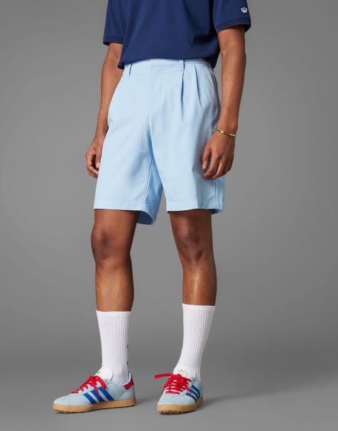 adidas Originals twistknit pleated golf shorts in clear sky - view 1