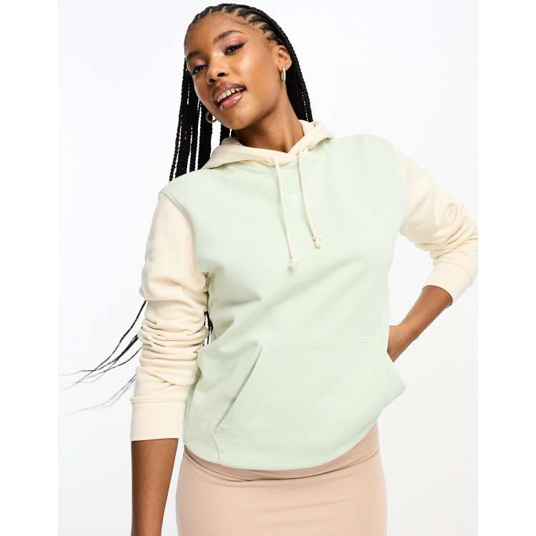 adidas Originals two tone hoodie in linen green ASOS