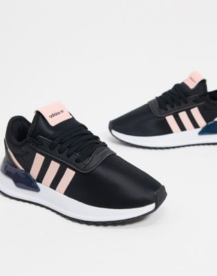 adidas originals u path run trainers in black and pink
