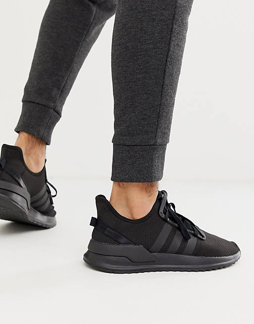 الحروف الابجدية adidas Originals U-path run sneakers in triple black الحروف الابجدية