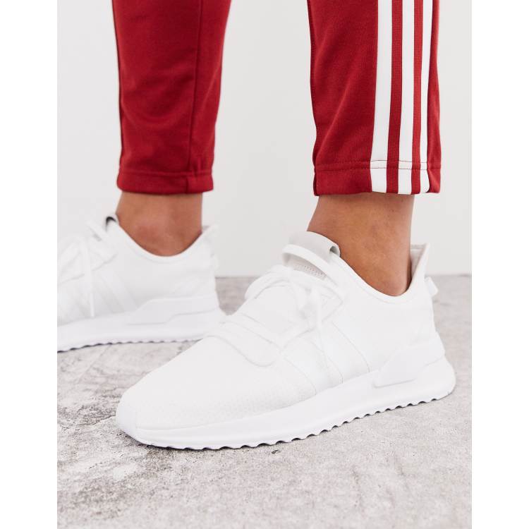 adidas Originals U path run sneakers in triple white ASOS