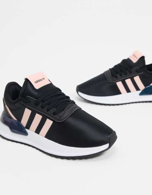 adidas Originals U Path Run trainers in black and pink