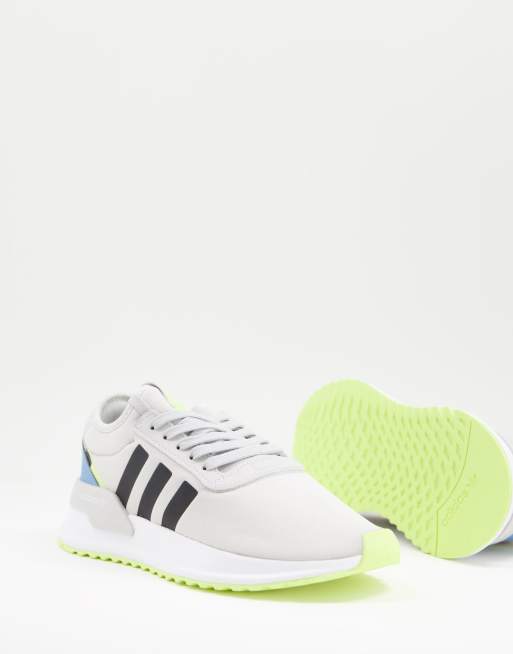 Grey and yellow adidas hot sale trainers