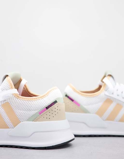 Peach adidas outlet trainers