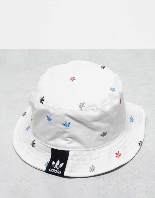 adidas Trefoil Logo Bucket Hat - White