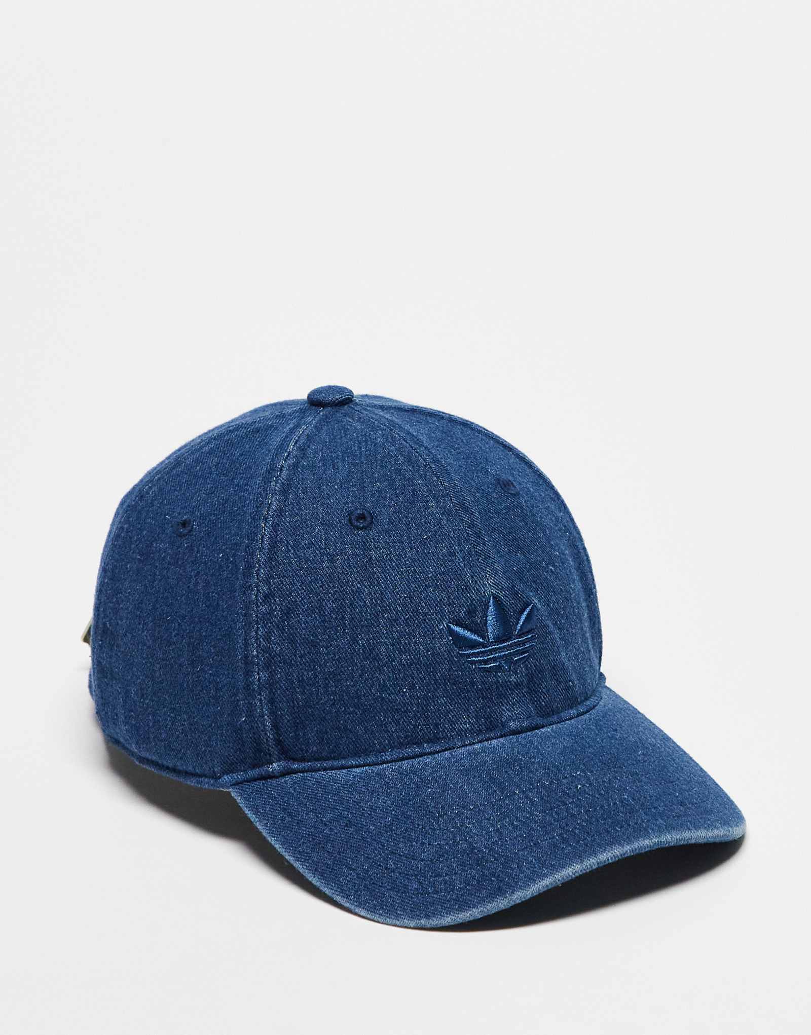 мужская кепка adidas Originals из джинсовой ткани среднего синего цвета