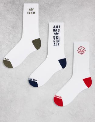 Adidas Originals Unisex Energy 2.0 3 Pack Socks In White