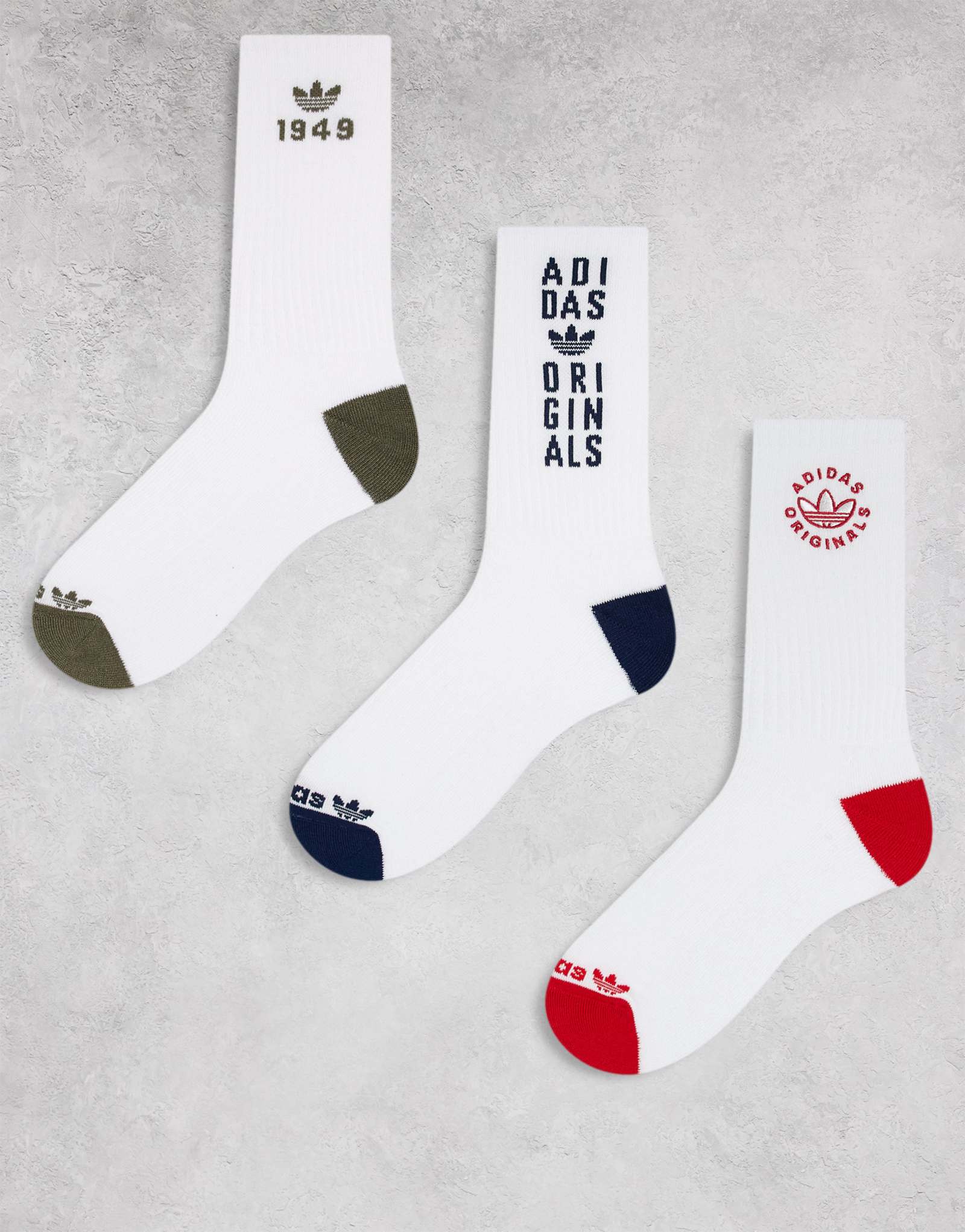 носки adidas Originals Unisex Energy 2.0, 3 упаковки, белого цвета, мульти