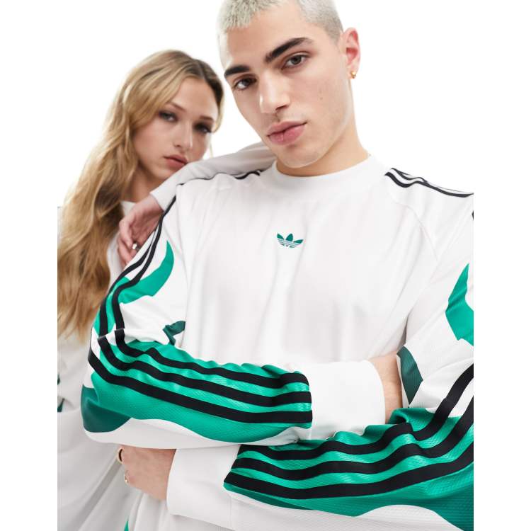 adidas Originals unisex flame long sleeve jersey top in white | ASOS