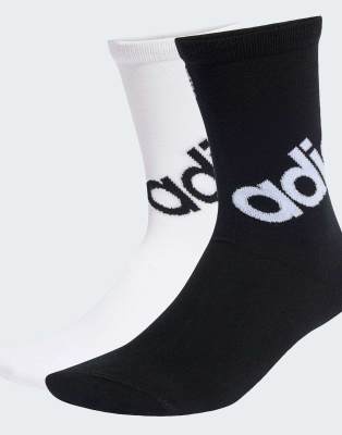 adidas Originals - Unisex Linear - 2er-Pack Crew- in Schwarz/Weiß