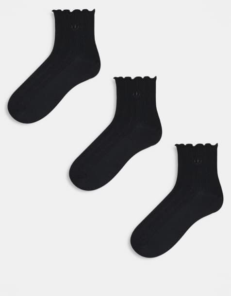 adidas Originals Unisex ruffle 3 pack quarter socks in white - view 1
