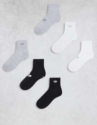 Adidas Originals Unisex Superlite 6 Pack Socks In Gray