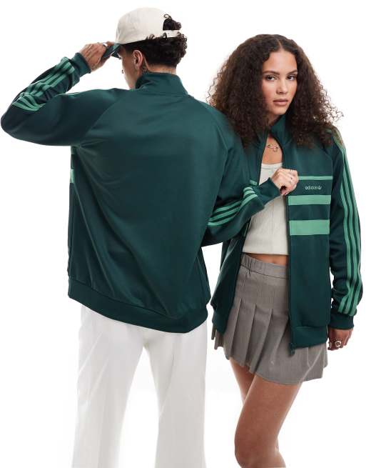 adidas Originals unisex track top in dark green ASOS