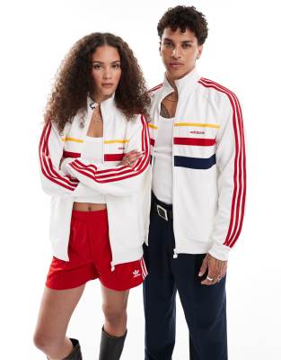 unisex track top in white