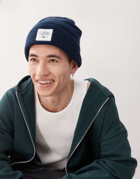 adidas Originals Unisex waffle knit beanie in navy - view 1