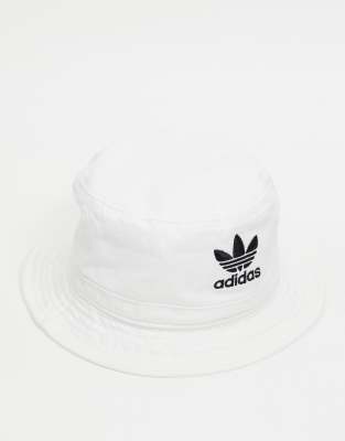 unisex washed bucket hat-White