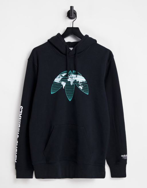 adidas Originals - United - Sweat à capuche avec imprimé globe - Noir